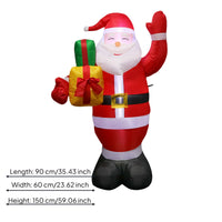 Air-Inflated Inflatable Santa Built-in Fan Giant Inflatable Santa Full-Body Christmas Yard Decor Gift Prop for Indoor Display