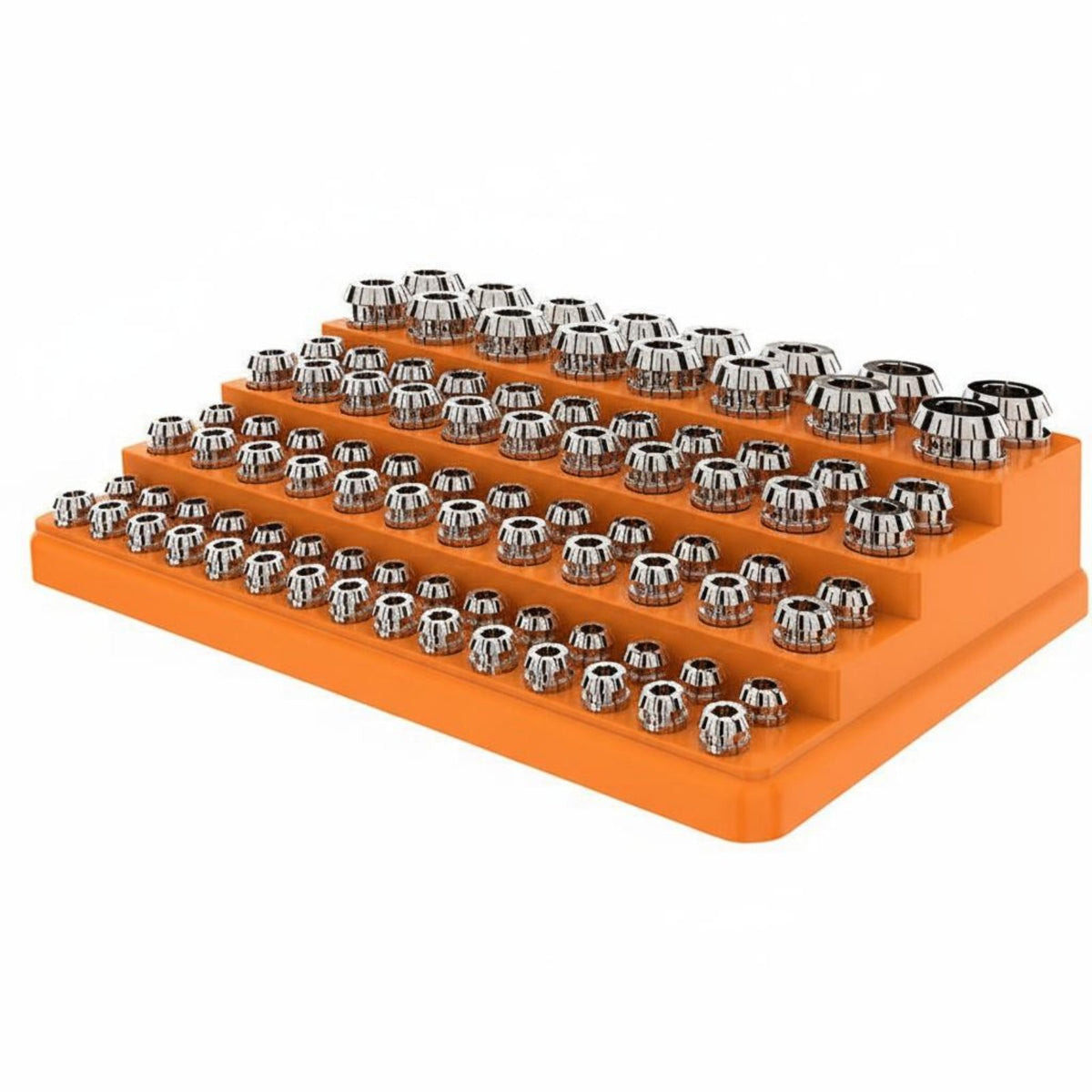 Easy Organization ER32 Collet Storage Box Space Saving Collet Chuck Storage Tray Heavy-Duty Plastic for Machinists, Garage
