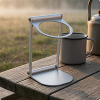 Silver-Toned Finish Foldable Coffee Machine Stand Exposed-frameFrame Portable Coffee Machine Stand Compact Appliance Support