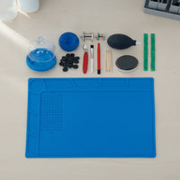 Watch Repair Kit Organized Watch Cleaning Kit Silicone Work Mat with Compartments Easy to Clean Repair Mat with Compartments