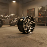 Rims with Multi-Spoke Face Machined Aluminum Wheel Rims Tough Components for Go-Karts Racers, Unpaved Terrain