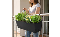 3 Pieces Wall Planter with Hooks Rectangular Wall-Attached Planter Easy to Install for Gardeners, Balcony, Fence