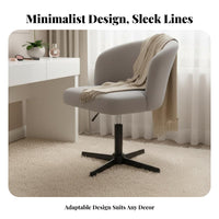Adjustable Height Upholstered Low-Back Swivel Chair Ergonomic Backrest Seating Furniture Wide Stable Base Task Seat Easy to Clean for Students, Home Office Workers, Bedroom, Study Room, Studio, Medical Office
