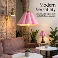 Table Lamp Lampshade with Flower Petal Shape Design for Girls Bedroom, Cloth for Ceiling Light or Bedside Soft Textile Shade