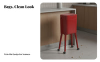 Tall Trash Can with Wheels Detachable Containers Wheeled Garbage Bin Mobile Waste Container Large Capacity for Women
