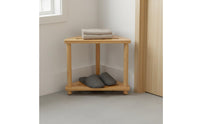 Multi-Purpose Bamboo Corner Shower Bench Waterproof 2-Tier Bamboo Corner Shelf Space Saving Bathroom Furniture Stable Structure for Kitchen