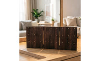 Wooden Foldable 3-Panel Pegboard Rustic Jewelry Display Stand Sturdy Earring Holder with Hooks for Boutique Owners