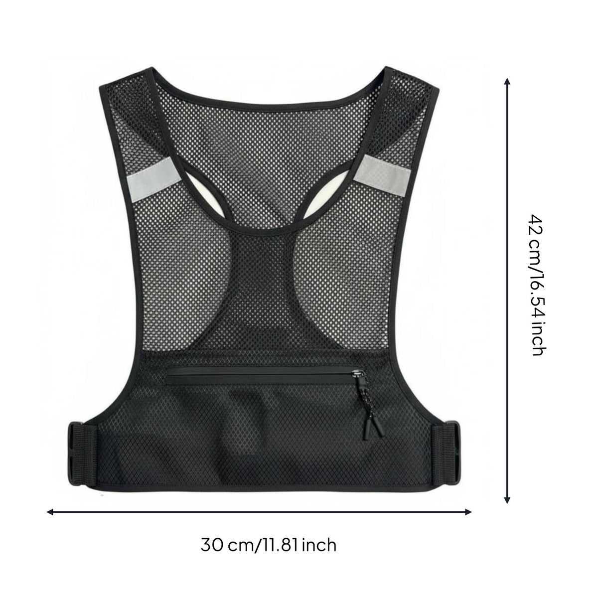 Reflective Running Vest Lightweight Running Phone pocket Vest Anti-Jiggle Sports Gear for Cyclists, Endurance Run