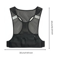 Reflective Running Vest Lightweight Running Phone pocket Vest Anti-Jiggle Sports Gear for Cyclists, Endurance Run