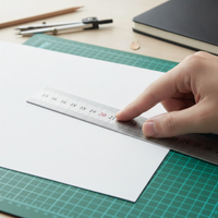 Stainless Steel Ruler Set, Double-Sided Engraved, Thickened Metal Straight Edge for Drawing and Stationery, 3-Pack