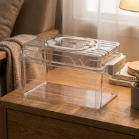 Portable Hamster Carrier and Cage, Full Transparent Acrylic Habitat with Handle, Portable Carrier for Dwarf Gerbils Mice Travel, Various Sizes