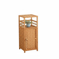 Modern Minimalist design Woven Drum Table Multi-Functional Nightstand Space-Saving Corner Cabinet for Apartment Dwellers, Homeowners, Renters, Bedroom, Living Room, Balcony, Home Office