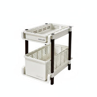 With casters beneath-desk Rolling storage area Saving 2-Tier Rolling Organizer Easy Organization Storage organizer Multifunctional Use for Office Workers, homeowners, Dorm Room, Small areas, Bedroom, Bathroom