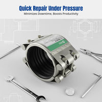 304 Stainless Steel Connector, Double Leak Repair Coupling, Water Joint, Polished Finish
