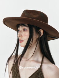 时髦秋冬美拉德色系牛仔爵士顶帽子女街头春秋时尚复古大檐礼帽潮
