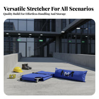 Multi-Functional Folding Stretcher Thickened Material Foldable Emergency Stretcher Safety Straps Folding Patient Gurney Anti-Slip Handles for Initial Responders, Caregivers, Hospital Personnel, Home Use, Ambulances, Stairwells