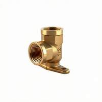 Shiny Wall-Mount Elbow Fitting Gold-Toned Brass Elbow Fitting Compact Corrosion-Resistant