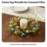 Easter Egg Candle Loop Colorful Eggs Easter Egg Candle Wreath Realistic Flowers Floral Napkin Loop for Party Planners, Wedding