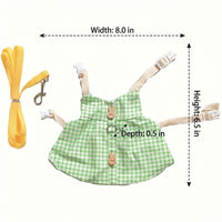 Bunny Costume Cat Clothes Full Body Outfit, Pet Harness Set with Leash, Cute Pet Costume for Photography, Japanese Korean Style Walking Gear