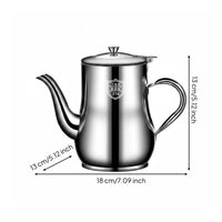Stainless Steel Oil Filter Pot Anti Leak Oil Dispenser with Filter Reusable