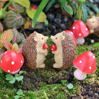 7 Pieces DIY Hedgehog Fungus Set Cute Mini Lichen Landscape Decor Realistic Look Hedgehog Garden Statues