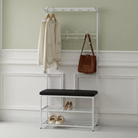 Multi-Functional Design Coat Rack with Shoe Bench Space-Saving Hall Tree Comfortable Cushion Entryway Organizer Strong Load-Bearing for Apartment Dwellers, Homeowners, Families, Hallway, Mudroom, Bedroom