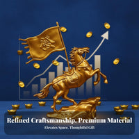 Creative Design Metal Horse Statue Miniature Size Golden Horse Statue Great Gift for Business Owners, Entrepreneurs, Office Desk, Study Room