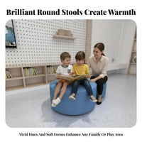 Round Upholstered Pouf Colorful Choices Ottoman Soft Padded Seat Footstool for Customers, Homeowners, Kindergarten, Playroom, Waiting Room