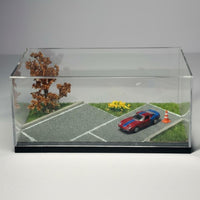 USB Powered LED Parking Lot Display Scene Box Stackable Design Dustproof Model Car Garage 1/64 Scale Car Display Case