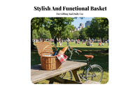 Double-Use Vintage Front Bike Basket Multipurpose Detachable Woven Basket Easy Installation for Shopping