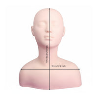 Realistic Skin Feel Acupressure Point Practice Model Soft Material Manikin Head Shoulder Bust Professional Grade for Students, Beauty School