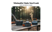 Lightweight Backpacking Pot and Kettle Set Compact & Space Saving Camping Cookware Set Long-Lasting for Backpackers, Hikers, Hiking