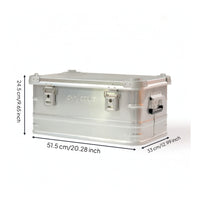 Heavy-Duty Aluminum Storage Box Sturdy Camping Storage Box Portable Metal Cargo Case Large Capacity for Overlanders, Outdoor Enthusiasts