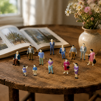 1:42 Scale Model People Figures for Dioramas and Architectural Layouts, 14-Piece Set (7 Male, 7 Female)