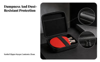Zipper Closure Hard Shell Table Tennis Case Carbon-Fiber Style Table Tennis Paddle Case Textured Finish