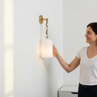 Vintage Wall Lamp Decorative Chain Vintage Wall Light Easy to Install Glass Pendant Lamp for Hallway