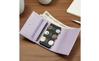 Cross-Grain Texture Trifold Coin Wallet Long-Lasting Coin Sorter Wallet Labeled Denominations Cash Organizer Lightweight for Travel