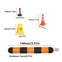 8 Pieces Small-Scale Speed Bumps Mini Traffic Accessory Set Realistic Toy Traffic Cones Sturdy for Model Collectors