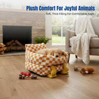 Checkered Pet Sofa Soft and Comfortable Checkered Pet Couch Creclineable Non-Slip Bottom for Dog Owners, Living Room