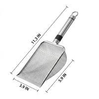 Cat Waste Sifter with Fine Mesh, Fine-mesh Stainless Steel Waste Sifter for Clumping Bentonite, Flat Sifter with Small Holes for Sifting