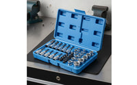 34 Pieces E-Style Socket Set Easy to Organize Standard Socket Bit Set Organized Storage Case Hand Tool for Mechanics, DIY Users, Garage, Workshop