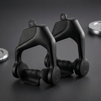 Textured Grip Exercise Handle Molded Body Pull-down Handle Matte Black Cable Attachment Angular Shape for Weight Training