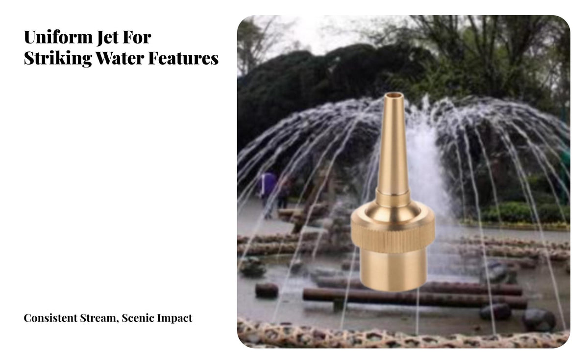 Brass Water Feature Nozzle Easy Installation Straight Stream Water Feature Head Adjustable Jet Nozzle for Landscapers, Outdoor, Garden, Park