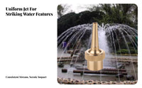 Brass Water Feature Nozzle Easy Installation Straight Stream Water Feature Head Adjustable Jet Nozzle for Landscapers, Outdoor, Garden, Park