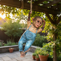 Hanging Monkey Statue Handmade Hanging Monkey Figurine Realistic Garden Design Decor for Yard