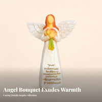Engraved Retirement Message Resin Angel Statue Tabletop Angel Figurine Detailed Design Home Decor Gift Idea