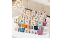 Alphabet Matching Toy Wooden Letter Matching Blocks Child-Centered Word Spelling Game for Preschool