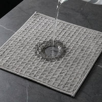 Microfibre Cloth and Waffle Weave Dishcloth, Professional Tea Towels for Kitchen and Glass, High Absorbency Non-shedding Cleaning Cloth, Gray