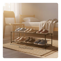 Space Saving Under Bed Shoe Rack Stable Structure Dorm Room Shoe Holder With Wheels Under Bed Storage Cart Side Pockets for Students