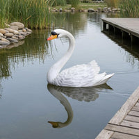 Buoyant Swan Sculpture Curved Neck Swan Pond Ornament Decorative Garden Decor for Pool